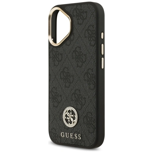 Etui Guess 4G Strass Logo & Big Strap Metal Buttons MagSafe do Apple iPhone 17 czarny