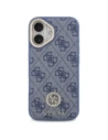 Etui Guess 4G Strass Logo & Big Strap Metal Buttons MagSafe do Apple iPhone 17 niebieski