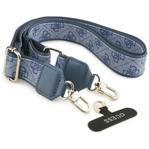 Etui Guess 4G Strass Logo & Big Strap Metal Buttons MagSafe do Apple iPhone 17 niebieski
