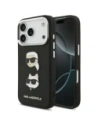 Etui Karl Lagerfeld FW Grained Karl & Choupette Heads Pins & Logo do Apple iPhone 17 Pro czarny