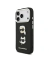 Etui Karl Lagerfeld FW Grained Karl & Choupette Heads Pins & Logo do Apple iPhone 17 Pro czarny
