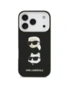 Etui Karl Lagerfeld FW Grained Karl & Choupette Heads Pins & Logo do Apple iPhone 17 Pro czarny