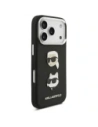 Etui Karl Lagerfeld FW Grained Karl & Choupette Heads Pins & Logo do Apple iPhone 17 Pro czarny