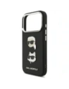 Etui Karl Lagerfeld FW Grained Karl & Choupette Heads Pins & Logo do Apple iPhone 17 Pro czarny