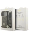 Etui Guess 4G Strass Logo & Big Strap Metal Buttons MagSafe do Apple iPhone 17 Pro brązowy