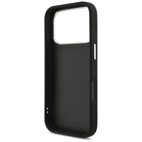 Etui Karl Lagerfeld FW Grained Karl & Choupette Heads Pins & Logo do Apple iPhone 17 Pro czarny