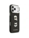 Etui Karl Lagerfeld FW Grained Karl & Choupette Heads Pins & Logo do Apple iPhone 17 Pro Max czarny