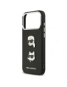 Etui Karl Lagerfeld FW Grained Karl & Choupette Heads Pins & Logo do Apple iPhone 17 Pro Max czarny