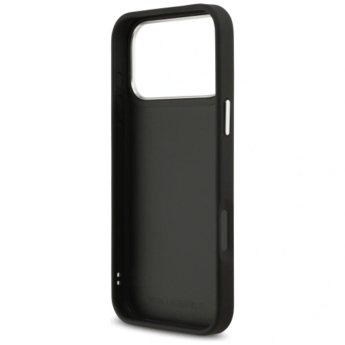 Etui Karl Lagerfeld FW Grained Karl & Choupette Heads Pins & Logo do Apple iPhone 17 Pro Max czarny
