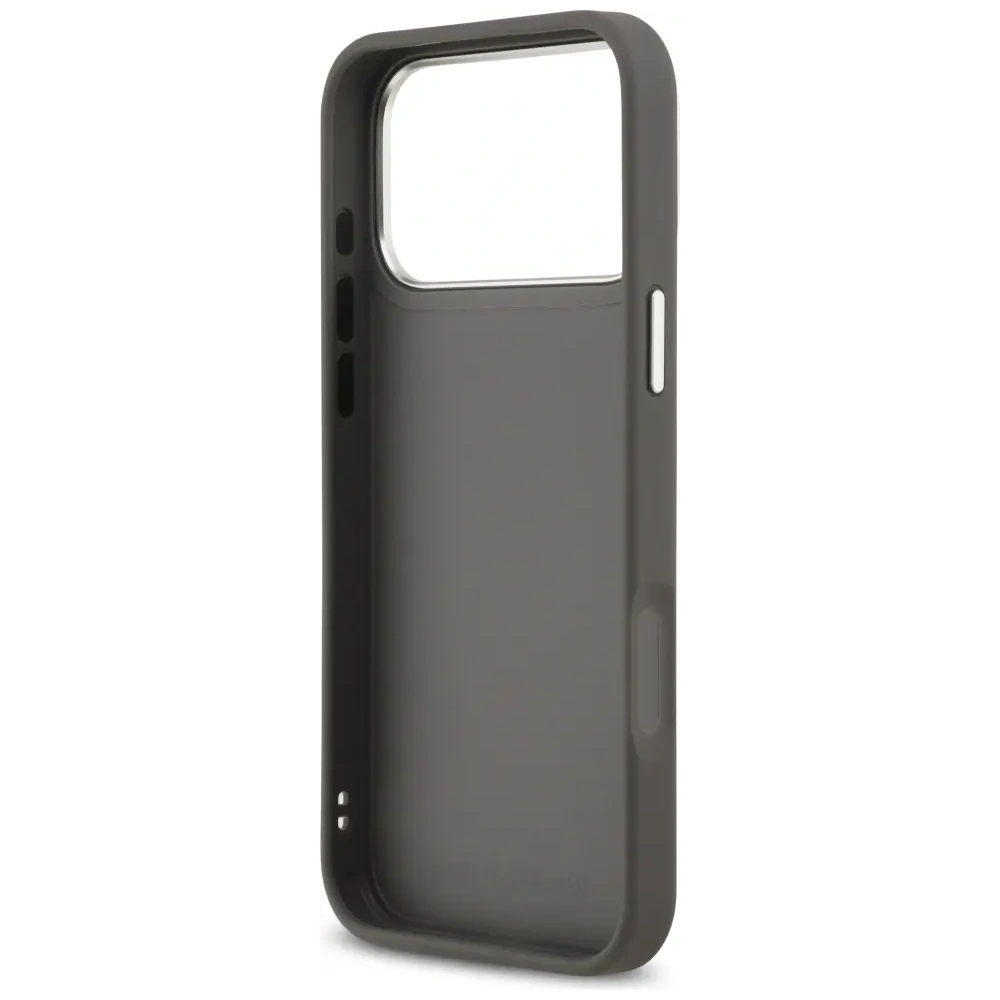 Etui Karl Lagerfeld FW Grained Karl & Choupette Heads Pins & Logo do Apple iPhone 17 Pro Max szary