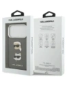 Etui Karl Lagerfeld FW Grained Karl & Choupette Heads Pins & Logo do Apple iPhone 17 Pro szary