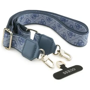 Etui Guess 4G Strass Logo & Big Strap Metal Buttons MagSafe do Apple iPhone 17 Pro Max niebieski