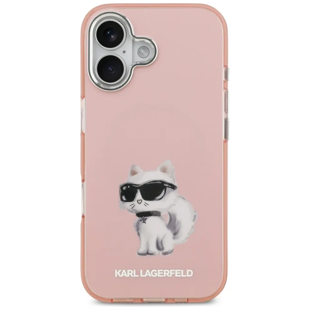 Etui Karl Lagerfeld IML Aquarelle Choupette & Logo MagSafe do Apple iPhone 17 różowy
