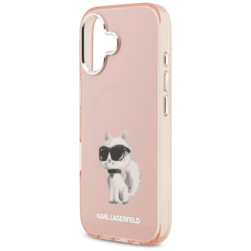 Etui Karl Lagerfeld IML Aquarelle Choupette & Logo MagSafe do Apple iPhone 17 różowy
