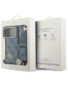 Etui Guess 4G Strass Logo & Big Strap Metal Buttons MagSafe do Apple iPhone 17 Pro niebieski