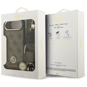 Etui Guess 4G Strass Logo & Big Strap Metal Buttons MagSafe do Apple iPhone Air brązowy