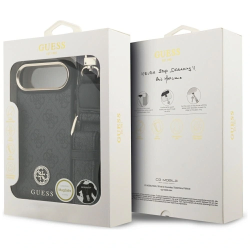 Etui Guess 4G Strass Logo & Big Strap Metal Buttons MagSafe do Apple iPhone Air czarny