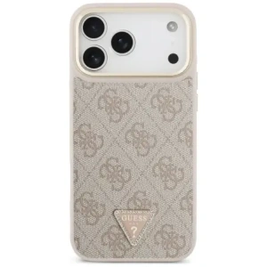 Etui Guess 4G Triangle Logo & Big Strap Metal Buttons MagSafe do Apple iPhone 17 Pro Max różowy