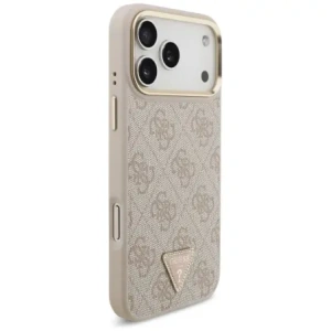 Etui Guess 4G Triangle Logo & Big Strap Metal Buttons MagSafe do Apple iPhone 17 Pro Max różowy
