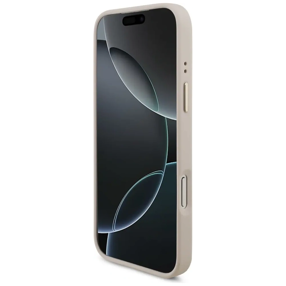 Etui Guess 4G Triangle Logo & Big Strap Metal Buttons MagSafe do Apple iPhone 17 Pro Max różowy