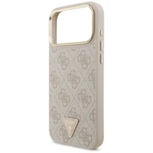 Etui Guess 4G Triangle Logo & Big Strap Metal Buttons MagSafe do Apple iPhone 17 Pro Max różowy