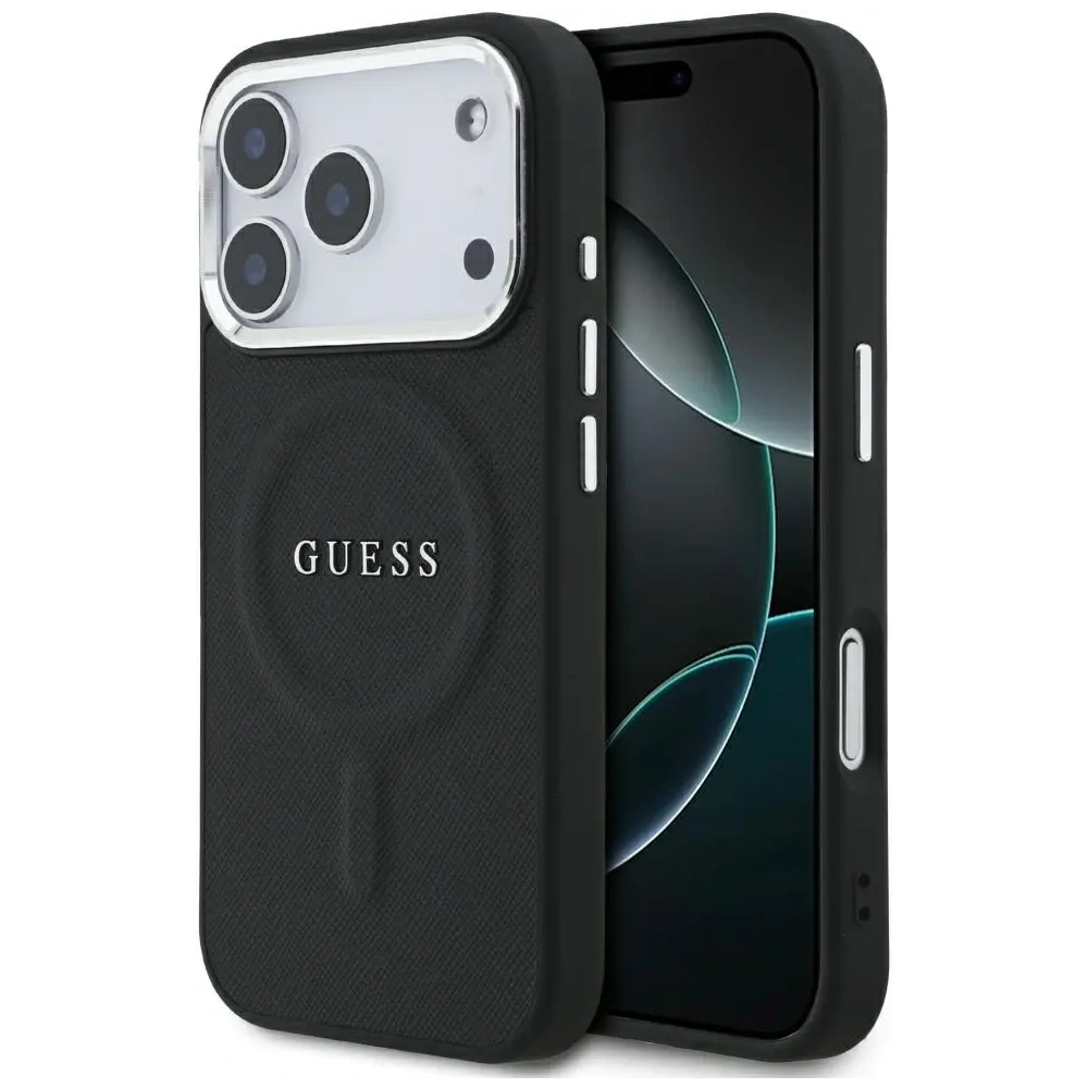 Etui Guess Classic Logo MagSafe do Apple iPhone 17 Pro czarny