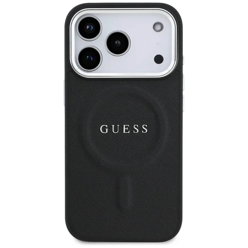 Etui Guess Classic Logo MagSafe do Apple iPhone 17 Pro czarny