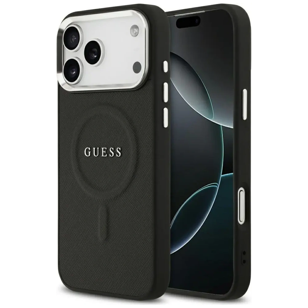 Etui Guess Classic Logo MagSafe do Apple iPhone 17 Pro Max czarny