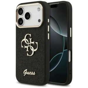 Etui Guess Fixed Glitter Big 4G Metal Frame do Apple iPhone 17 Pro czarny