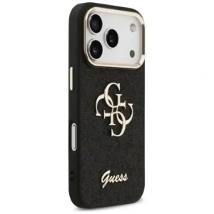 Etui Guess Fixed Glitter Big 4G Metal Frame do Apple iPhone 17 Pro czarny