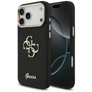 Etui Guess Fixed Glitter Big 4G Metal Frame do Apple iPhone 17 Pro Max czarny