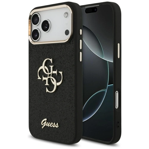 Etui Guess Fixed Glitter Big 4G Metal Frame do Apple iPhone 17 Pro Max czarny
