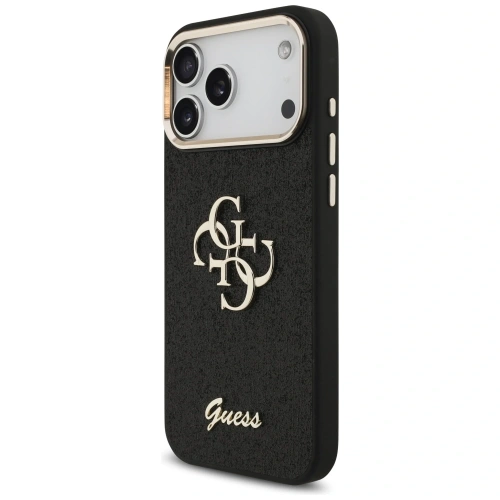 Etui Guess Fixed Glitter Big 4G Metal Frame do Apple iPhone 17 Pro Max czarny