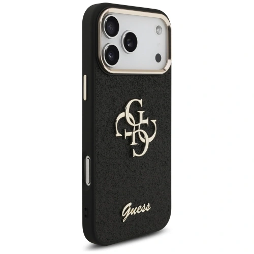 Etui Guess Fixed Glitter Big 4G Metal Frame do Apple iPhone 17 Pro Max czarny