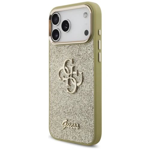Etui Guess Fixed Glitter Big 4G Metal Frame do Apple iPhone 17 Pro Max złoty
