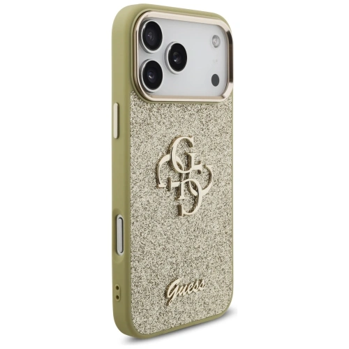Etui Guess Fixed Glitter Big 4G Metal Frame do Apple iPhone 17 Pro Max złoty