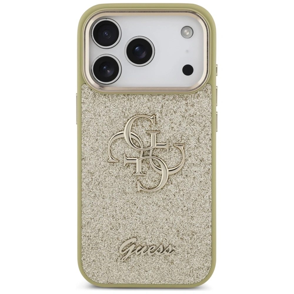 Etui Guess Fixed Glitter Big 4G Metal Frame do Apple iPhone 17 Pro złoty