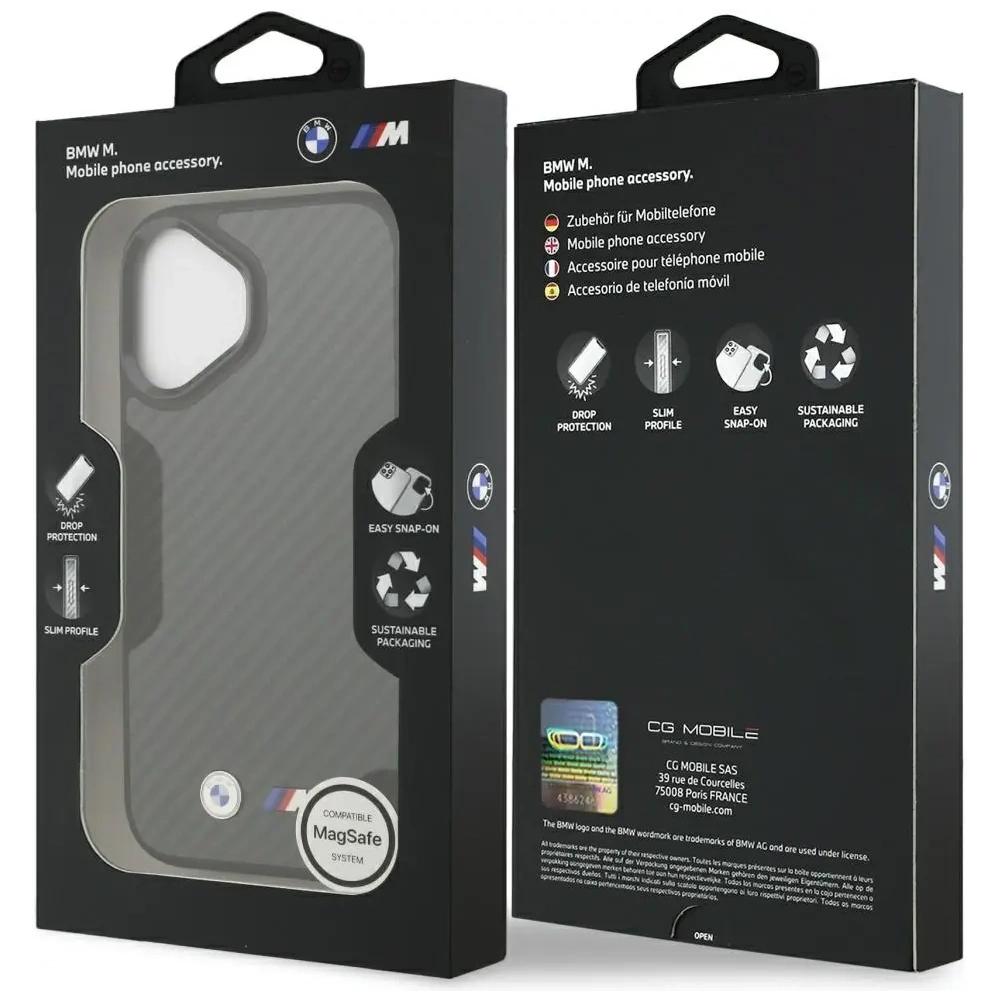 Etui BMW M Kevlar Matt MagSafe do Apple iPhone 17 czarny