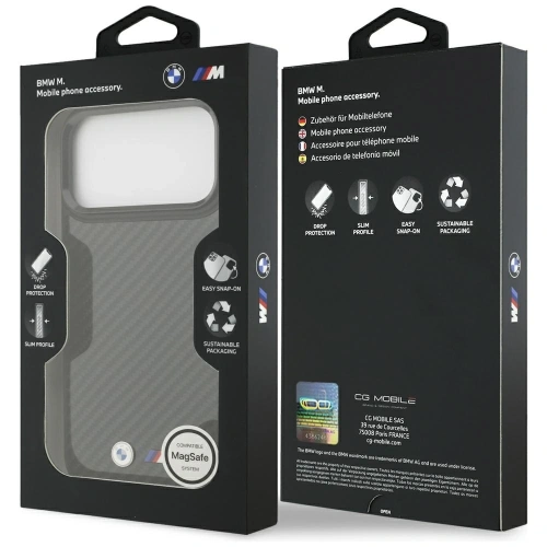 Etui BMW M Kevlar Matt MagSafe do Apple iPhone 17 Pro Max czarny