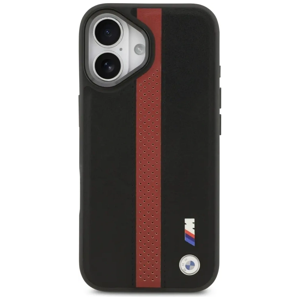 Etui BMW M Perforated Stripe Logo MagSafe do Apple iPhone 17 czerwony