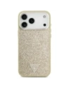 Etui Guess Glitter Triangle Logo MagSafe do Apple iPhone 17 Pro Max złoty