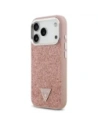 Etui Guess Glitter Triangle Logo MagSafe do Apple iPhone 17 Pro różowy