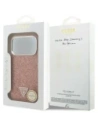 Etui Guess Glitter Triangle Logo MagSafe do Apple iPhone 17 Pro różowy