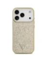 Etui Guess Glitter Triangle Logo MagSafe do Apple iPhone 17 Pro złoty