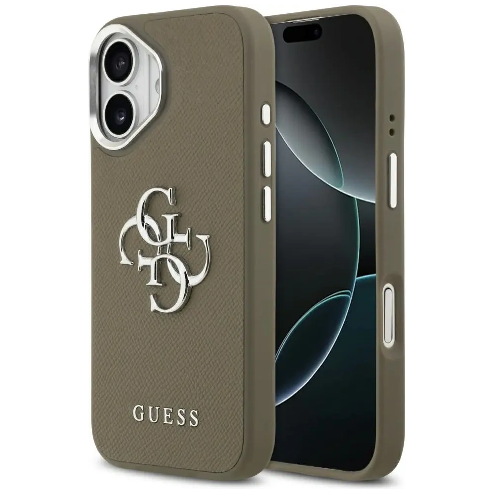 Etui Guess Grained Big 4G Classic Logo do Apple iPhone 17 brązowy
