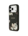 Etui Guess Grained Flowers Classic Logo MagSafe do Apple iPhone 17 Pro czarny