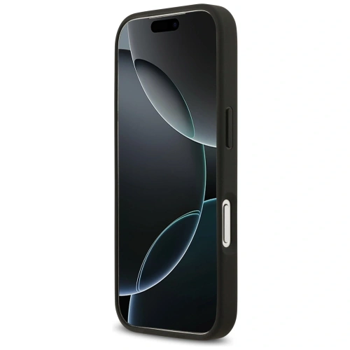 Etui Guess Grained Flowers Classic Logo MagSafe do Apple iPhone 17 Pro czarny