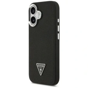 Etui Guess Grained Triangle Logo MagSafe do Apple iPhone 17 czarny