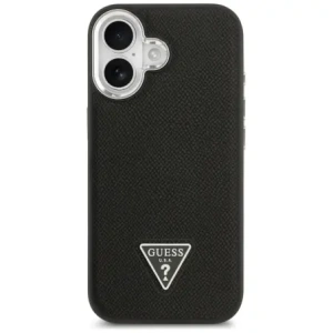 Etui Guess Grained Triangle Logo MagSafe do Apple iPhone 17 czarny