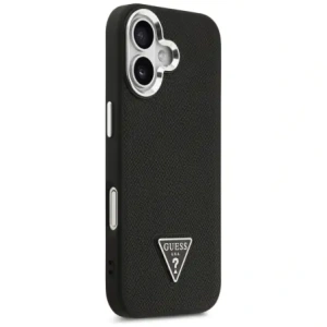 Etui Guess Grained Triangle Logo MagSafe do Apple iPhone 17 czarny